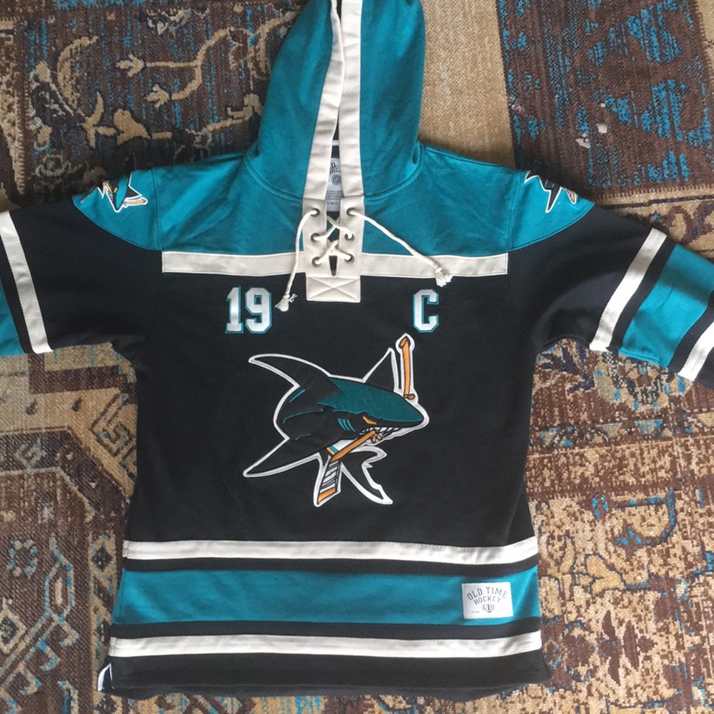 Old Time hockey jersey hoodie - San Jose Sharks